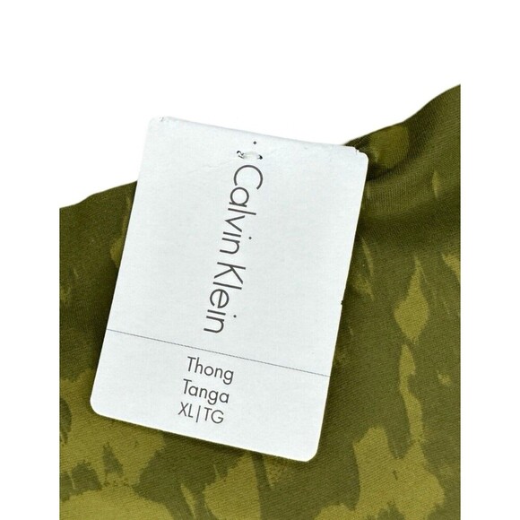 Calvin Klein Women's Size XL Panty Thong Seamless Green Patterned New With Tags - Picture 5 of 5